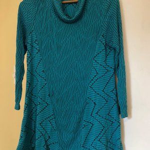 Yushi teal pattern textured shirt